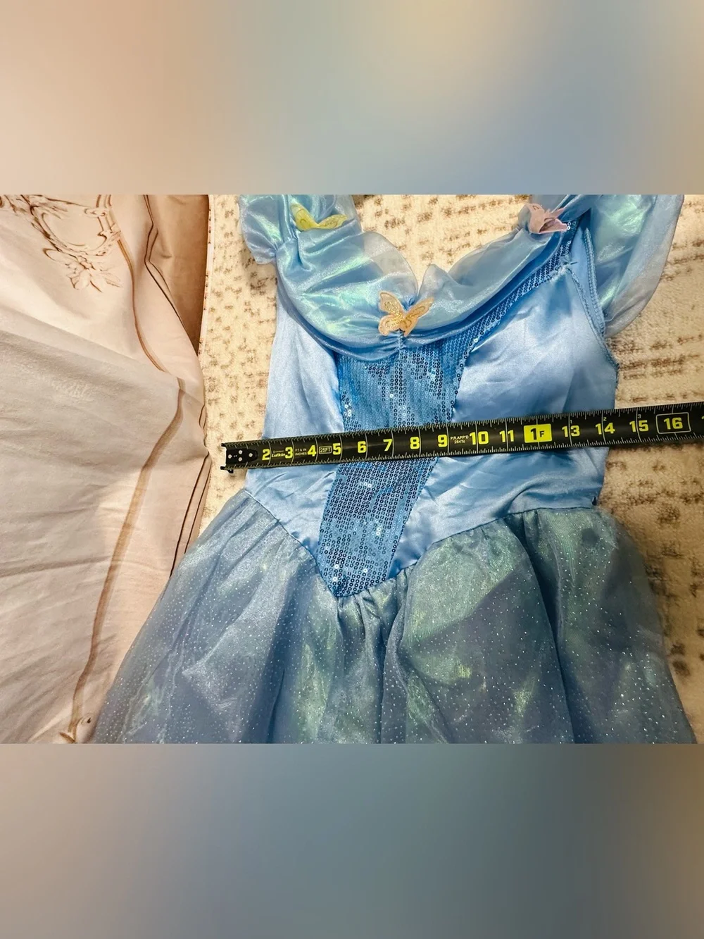 Disguise Light Blue Sparkle Princess Dress with Butterfly Accent